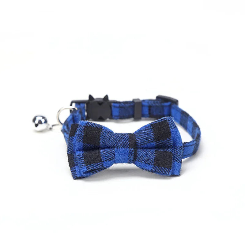 Festive Plaid Cat Collar