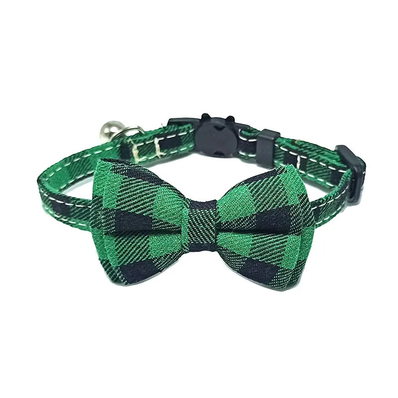 Festive Plaid Cat Collar