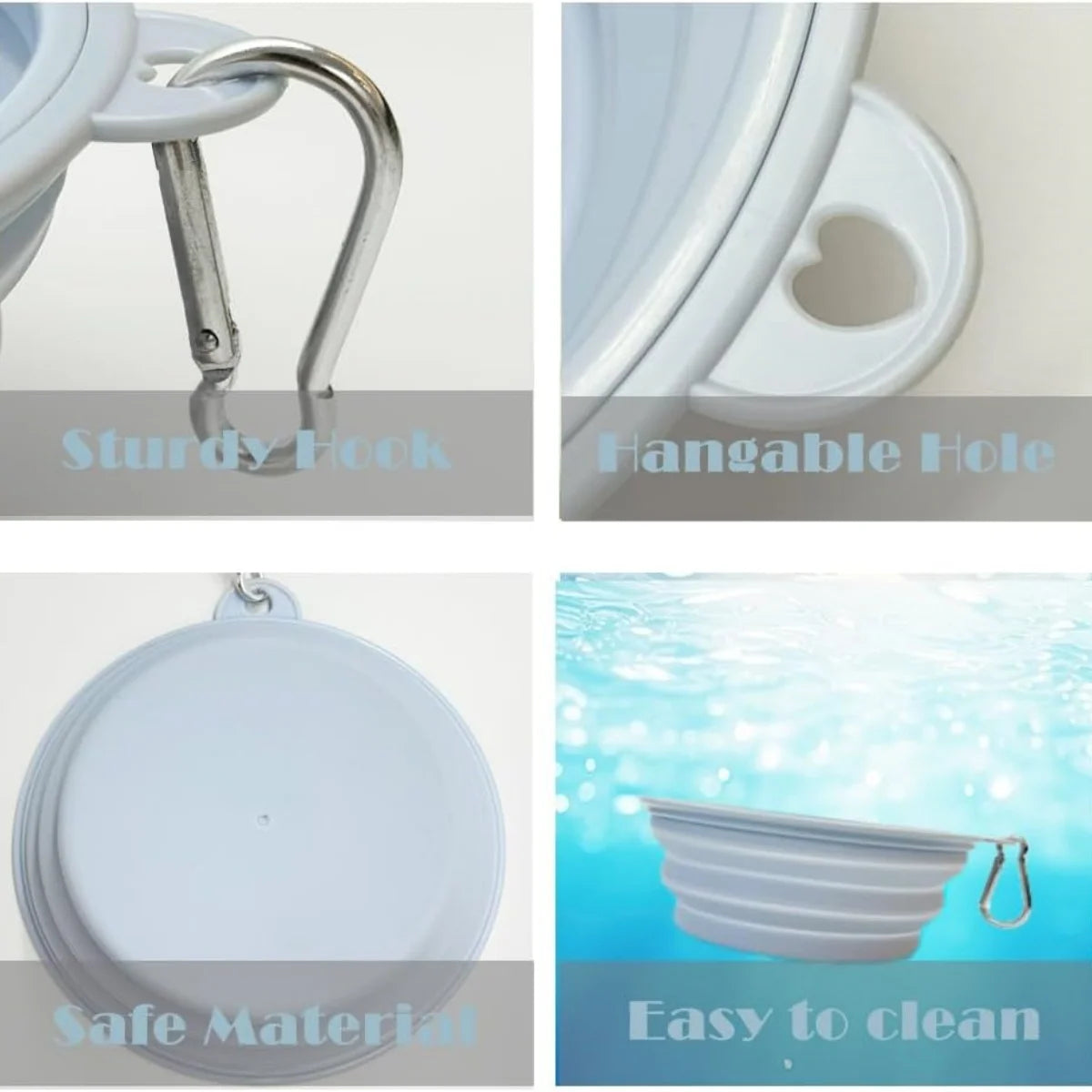 2pcs Collapsible Silicone Pet Bowls
