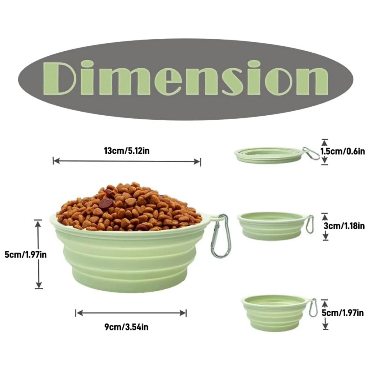 2pcs Collapsible Silicone Pet Bowls