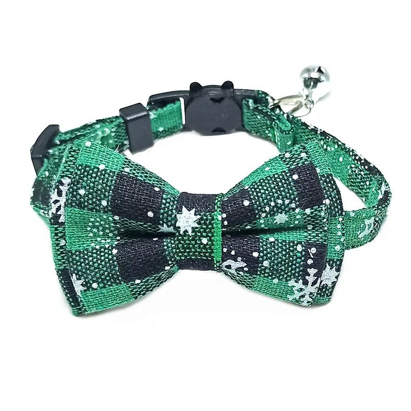 Festive Plaid Cat Collar