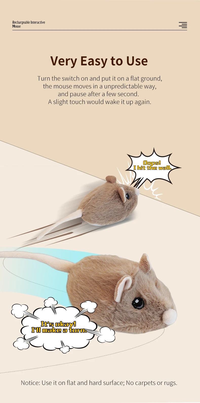Electric Interactive Mouse Toy