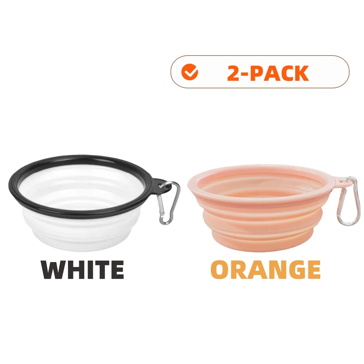 2pcs Collapsible Silicone Pet Bowls