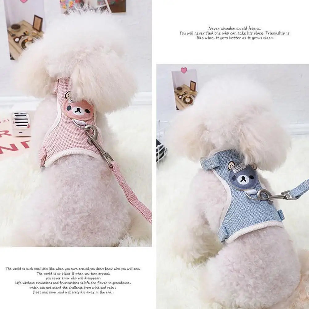 Soft Undershirt-Style Pet Harness & Leash Set