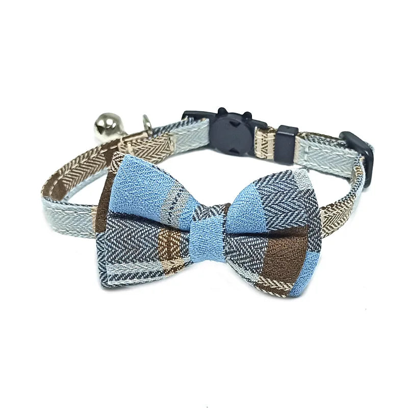Festive Plaid Cat Collar