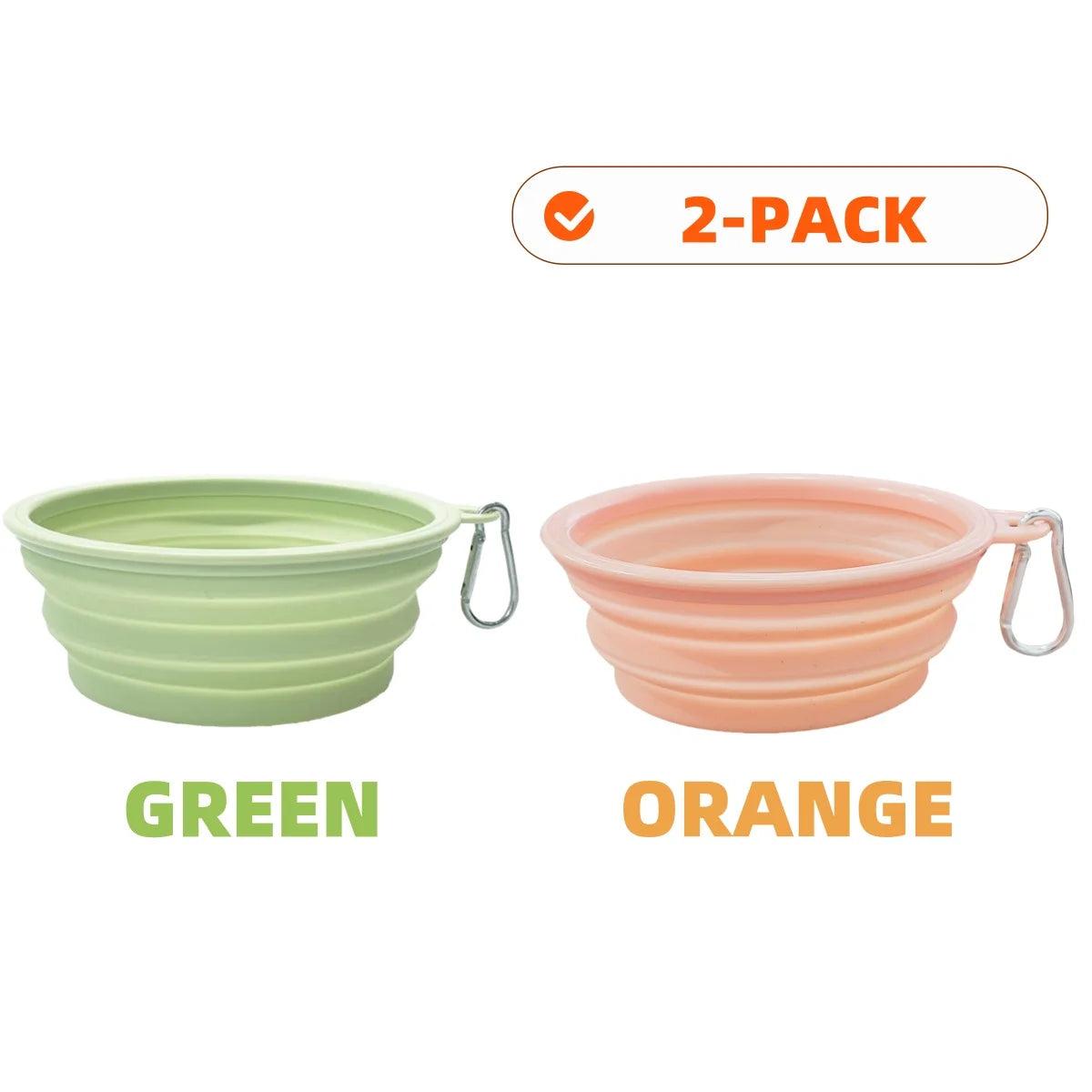 2pcs Collapsible Silicone Pet Bowls