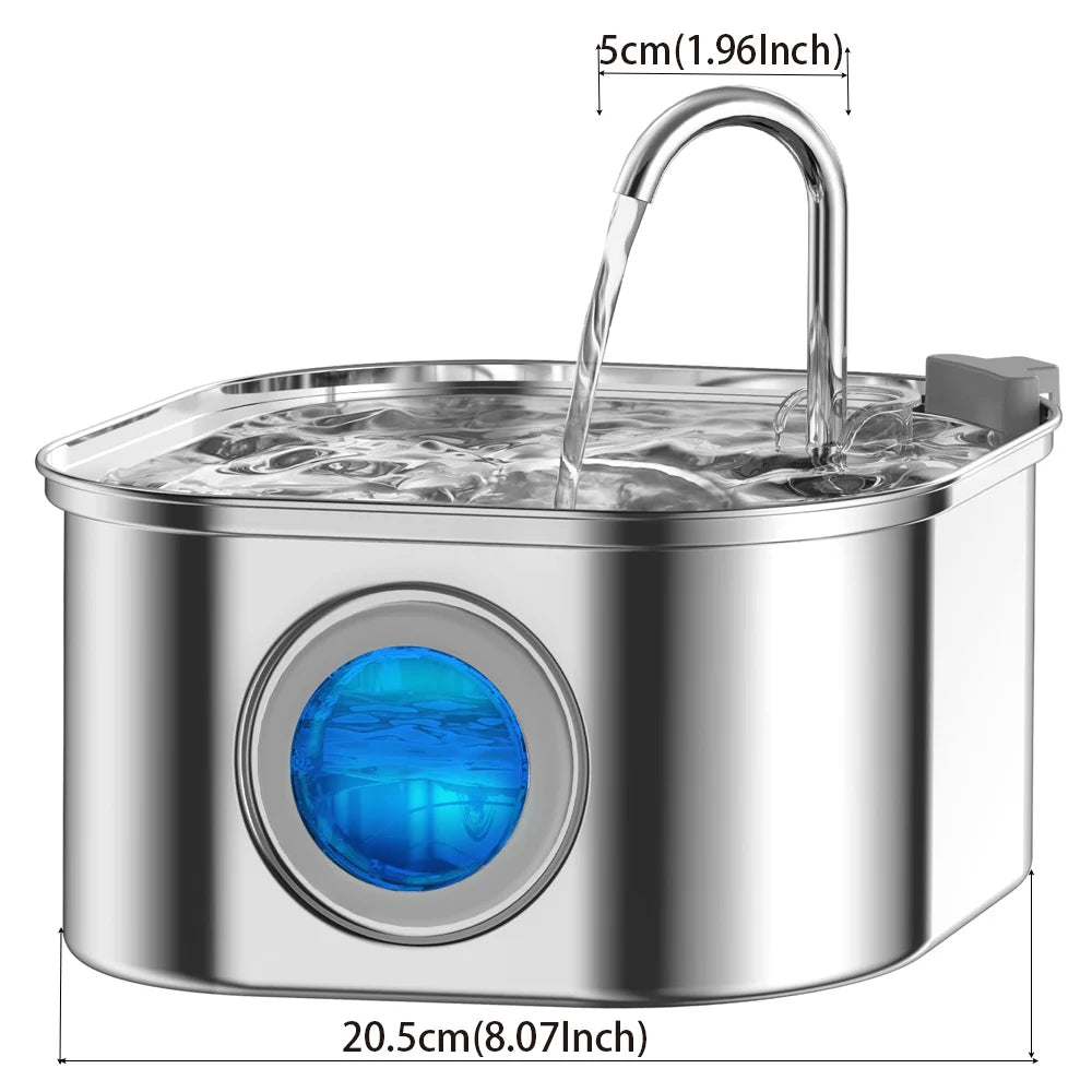 3.2L Stainless Steel Pet Water Fountain
