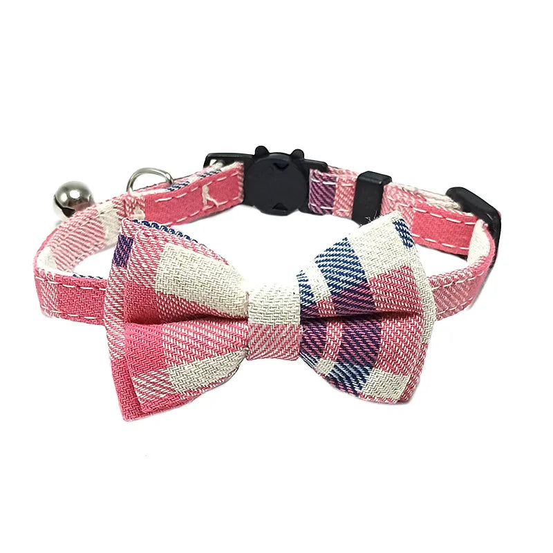 Festive Plaid Cat Collar