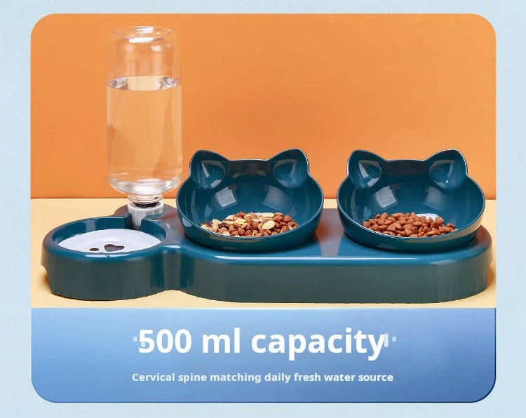 3-in-1 Tilted Cat Bowl Set