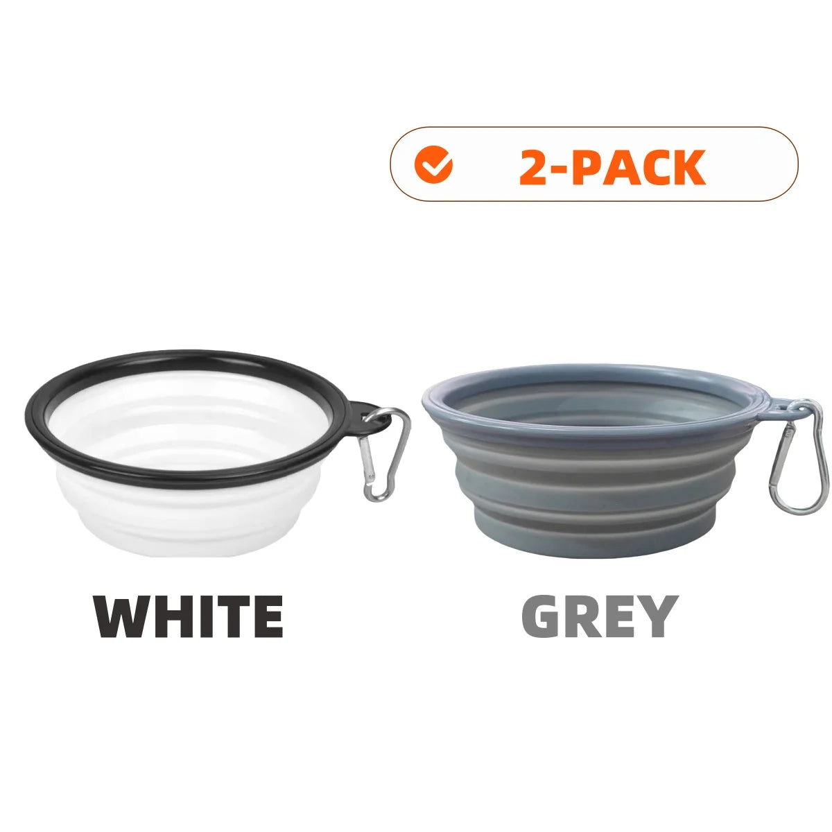 2pcs Collapsible Silicone Pet Bowls