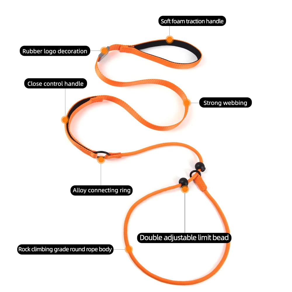Durable Nylon Woven Pet Collar And Leash Fashion Appearance Nylon Woven Circular Chain for Walking Pet Dogs Training Equipment