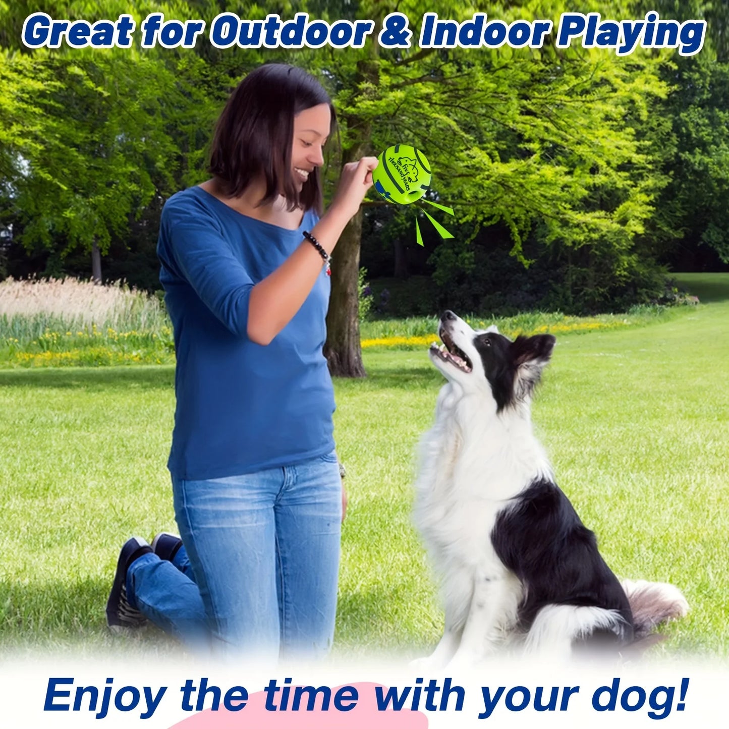 Squeaky Giggle Wobble Ball - Durable, Interactive Chew Toy for All Dog Breeds with Entertaining Sounds