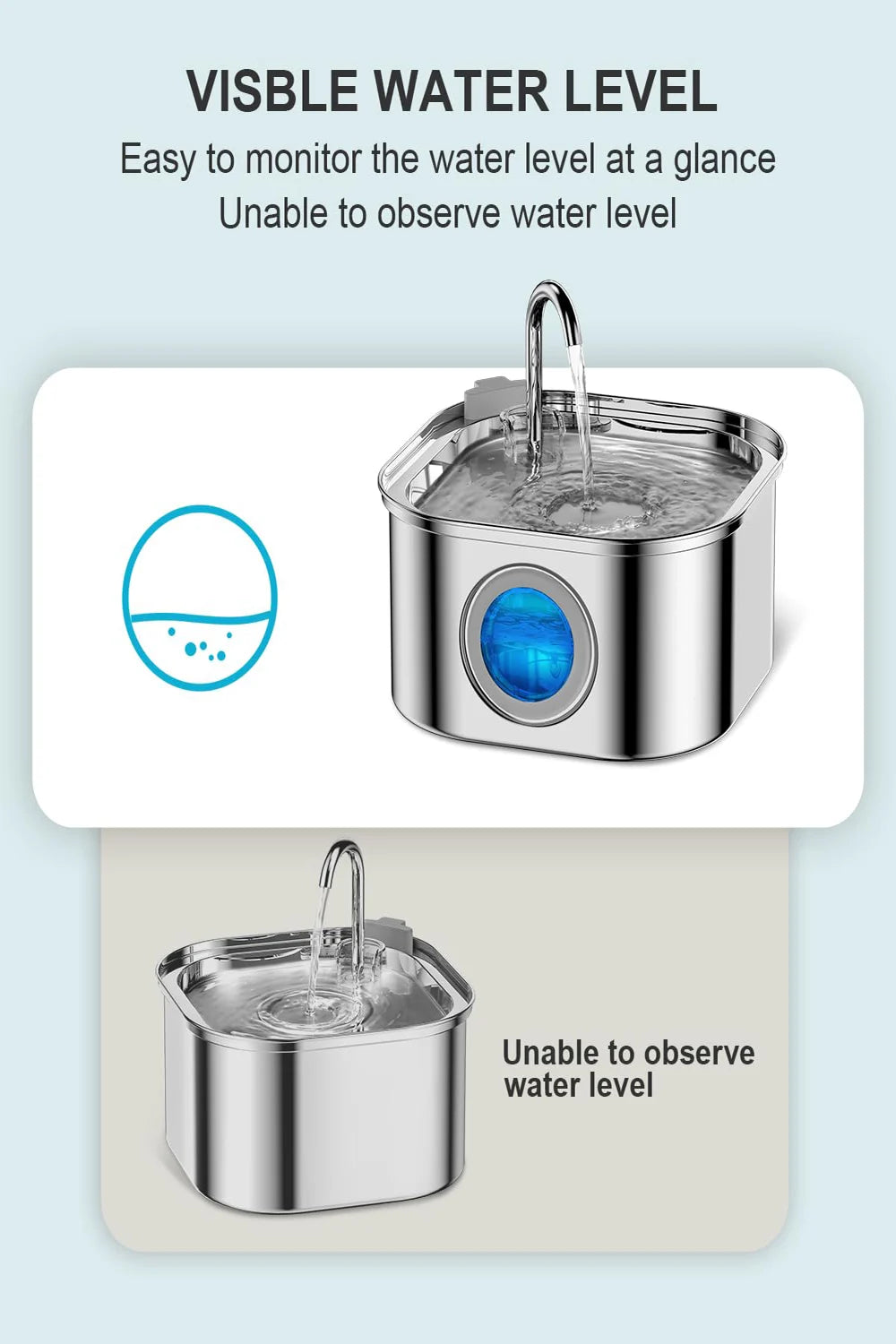 3.2L Stainless Steel Pet Water Fountain