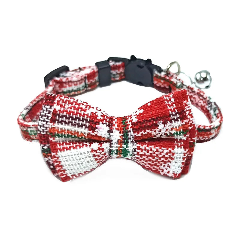 Festive Plaid Cat Collar