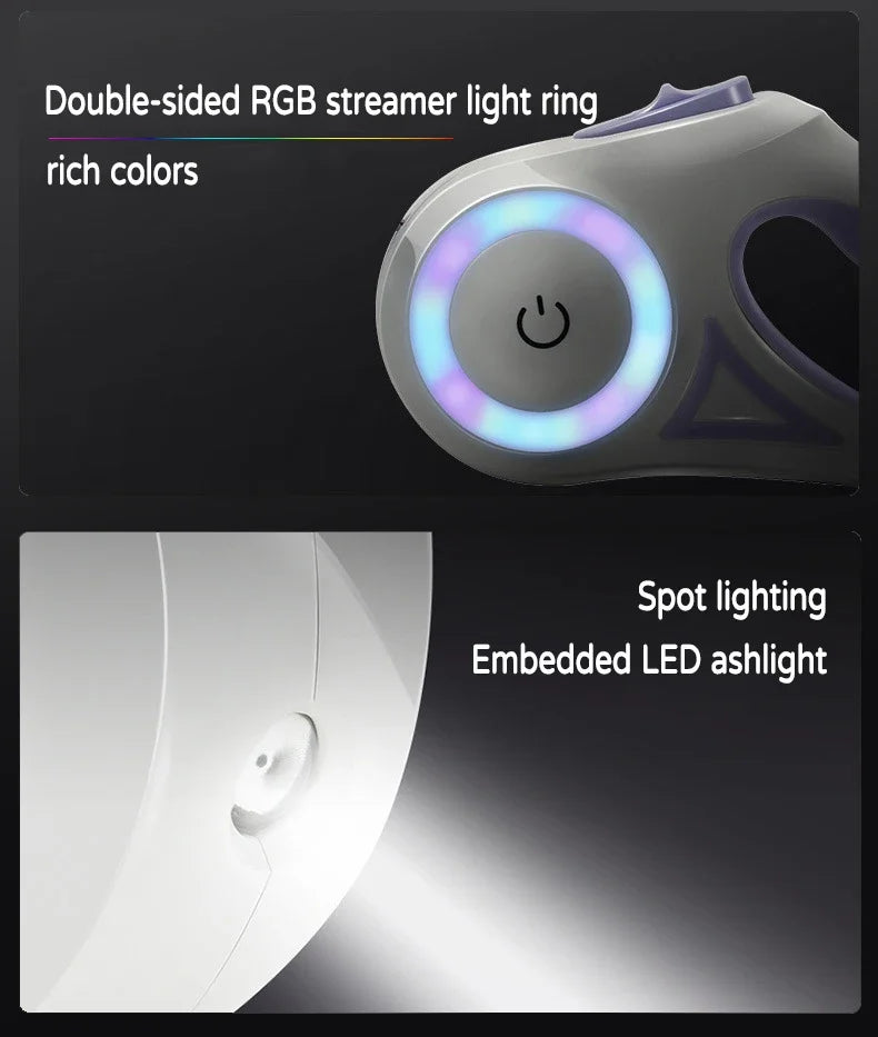 LED Retractable Dog Lead