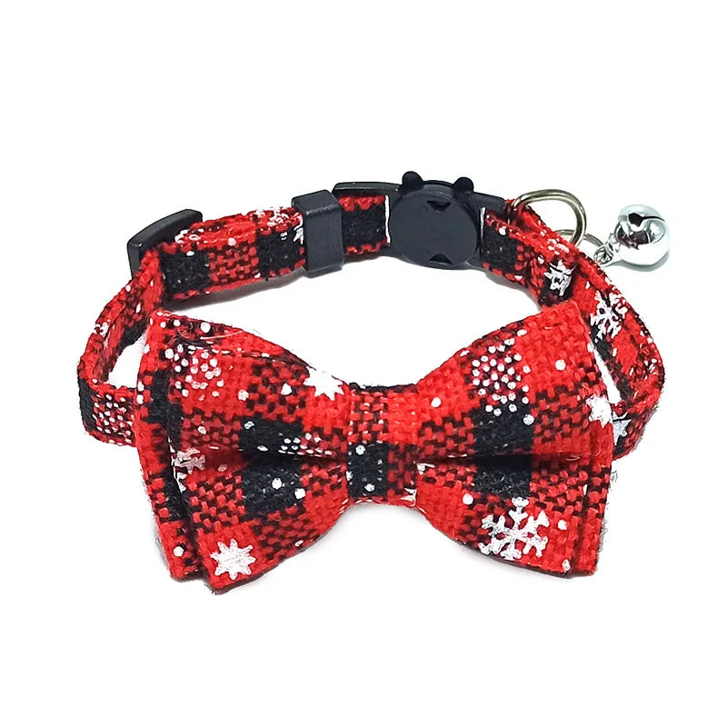 Festive Plaid Cat Collar