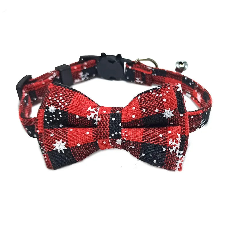 Festive Plaid Cat Collar