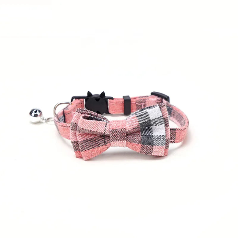 Festive Plaid Cat Collar