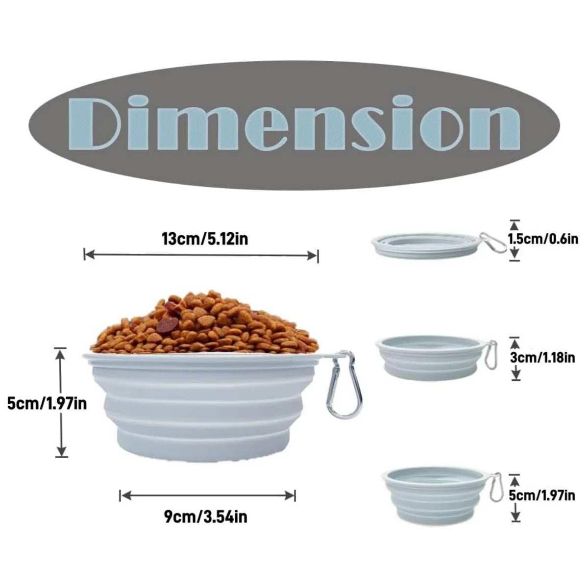 2pcs Collapsible Silicone Pet Bowls