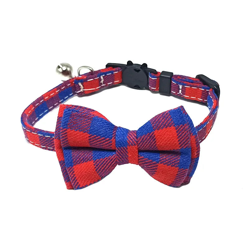 Festive Plaid Cat Collar