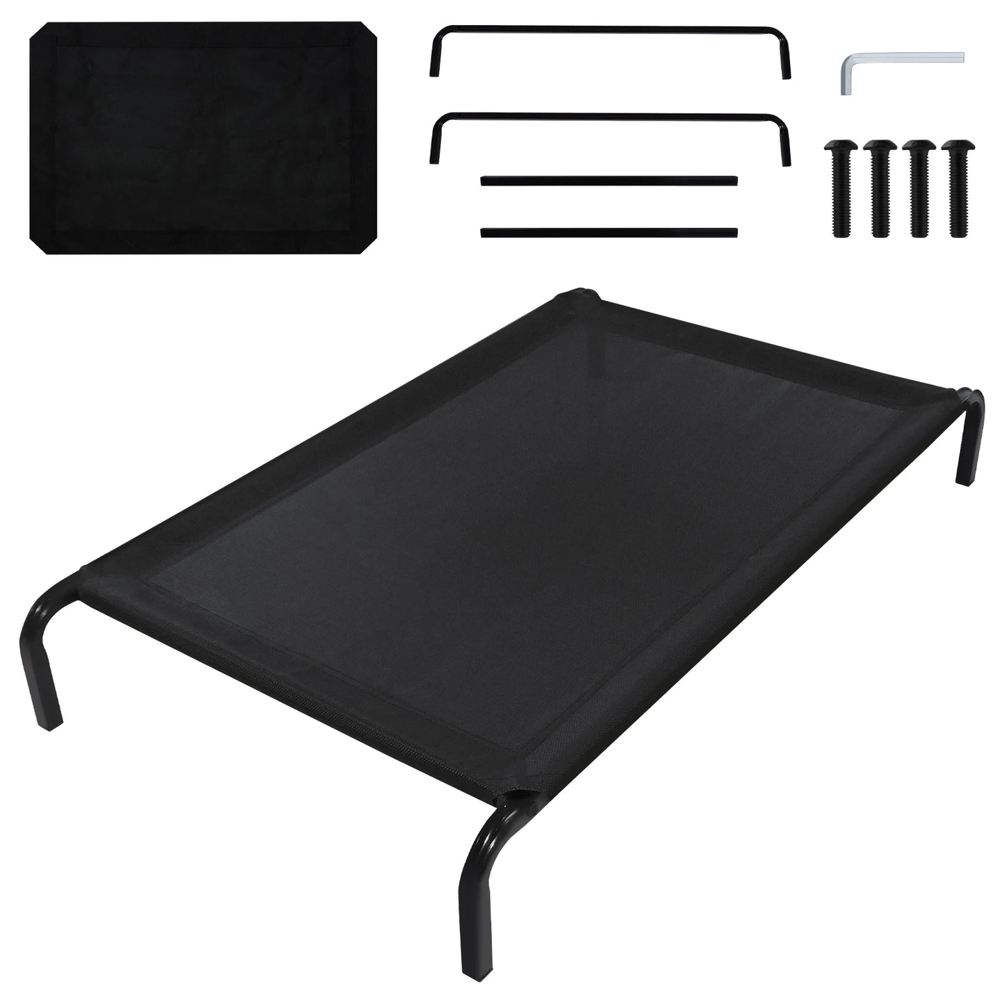 Lucn Anti-Slip Pet Hammock Bed Breathable Mesh Waterproof Raised Dog Cot for Indoor Outdoor Camping Travel Washable Durable