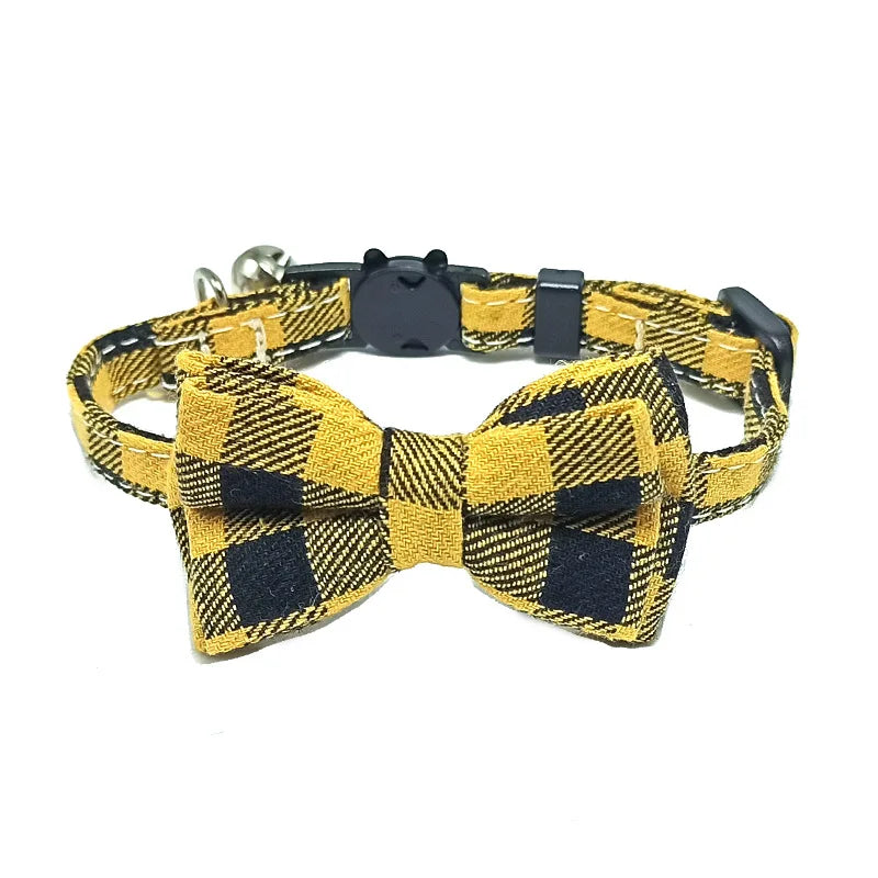 Festive Plaid Cat Collar