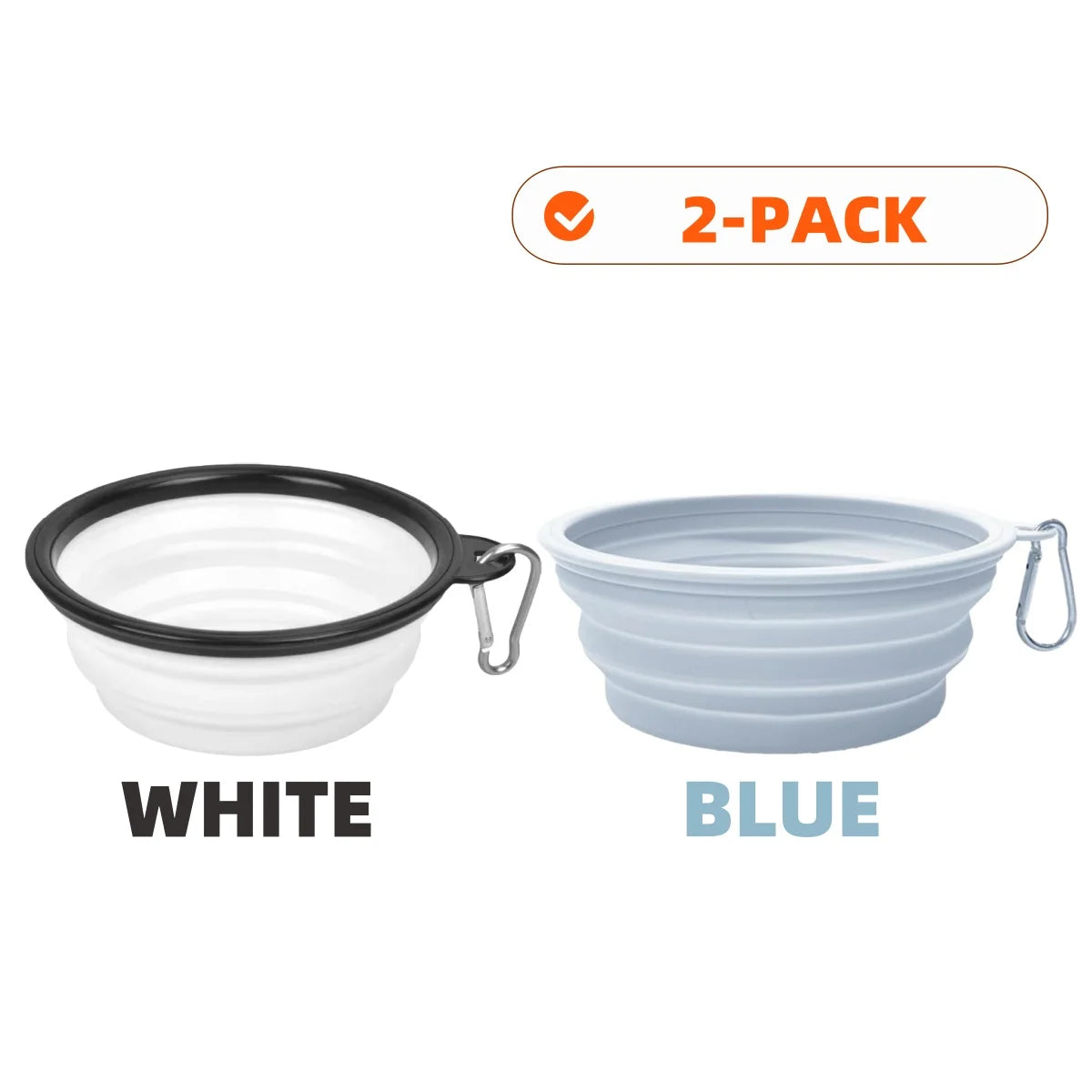 2pcs Collapsible Silicone Pet Bowls