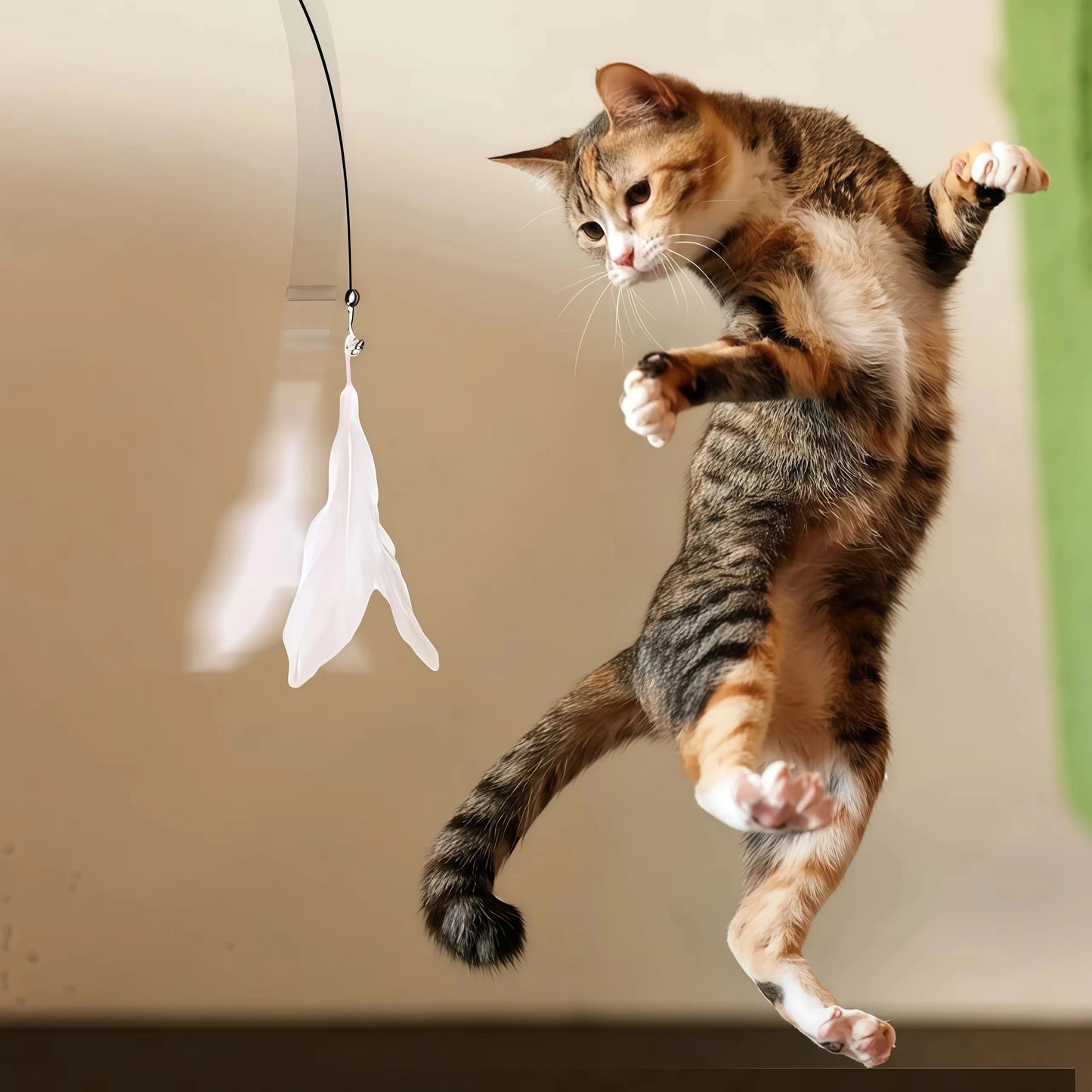 Rainbow Strips Cat Teaser Wand