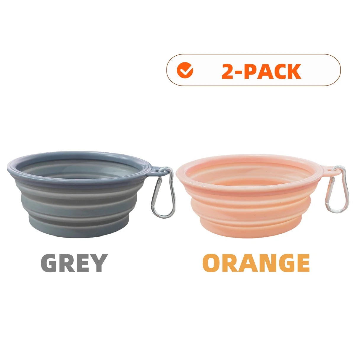 2pcs Collapsible Silicone Pet Bowls
