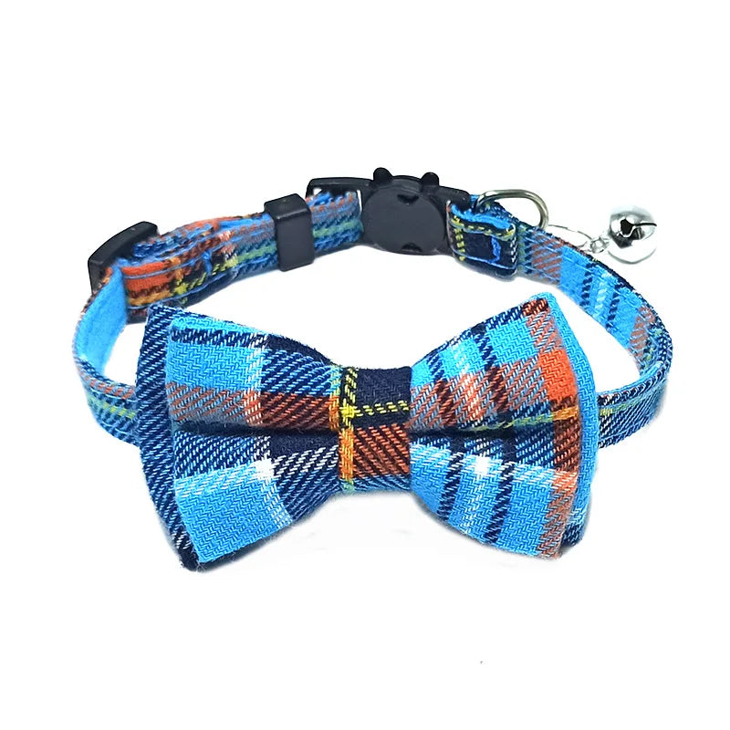 Festive Plaid Cat Collar
