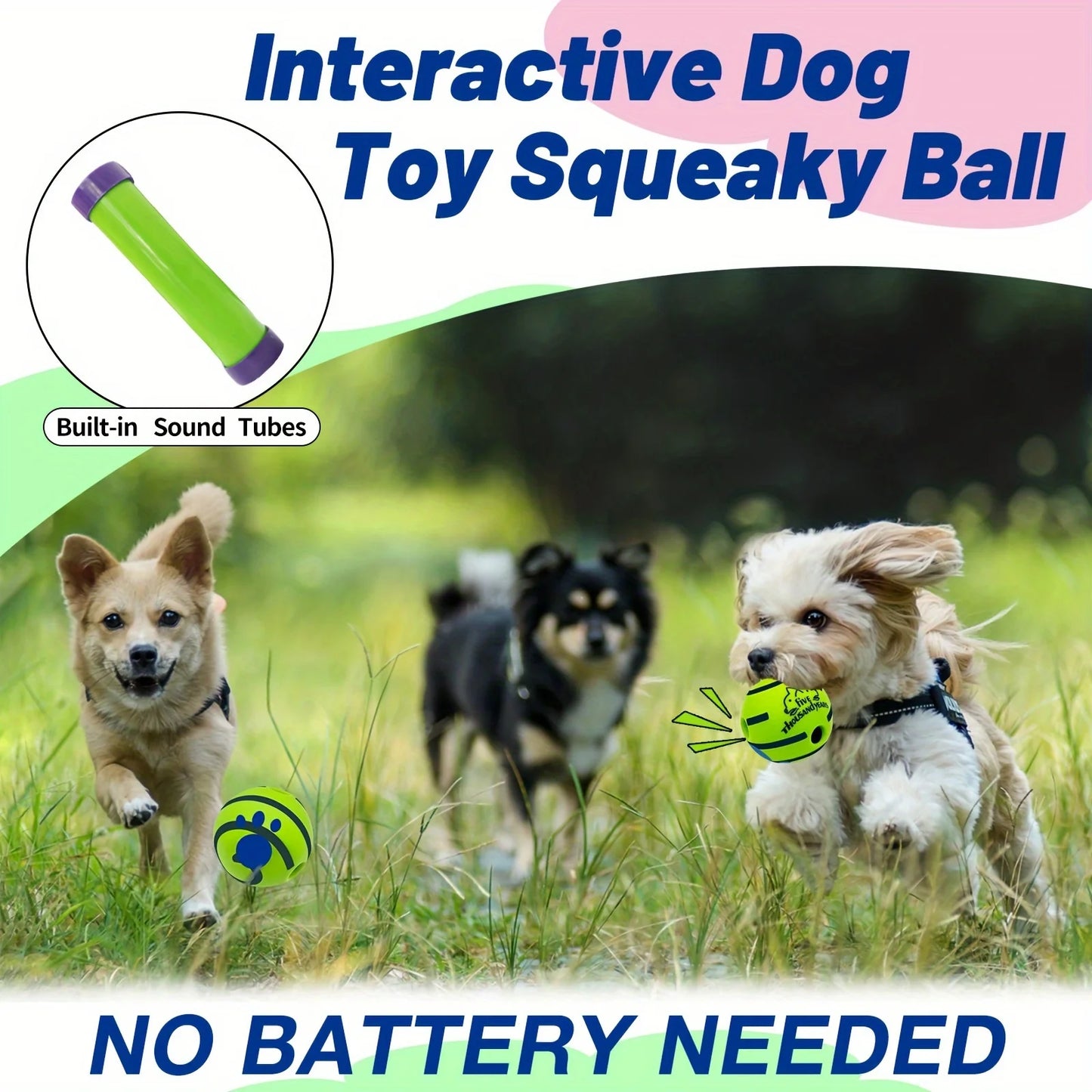 Squeaky Giggle Wobble Ball - Durable, Interactive Chew Toy for All Dog Breeds with Entertaining Sounds