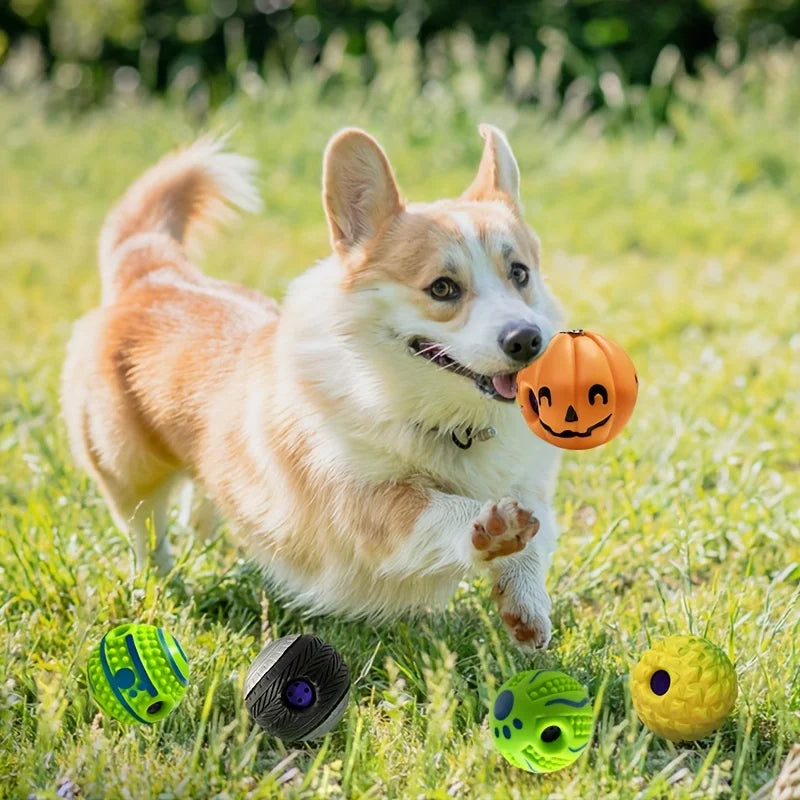 Squeaky Giggle Wobble Ball - Durable, Interactive Chew Toy for All Dog Breeds with Entertaining Sounds