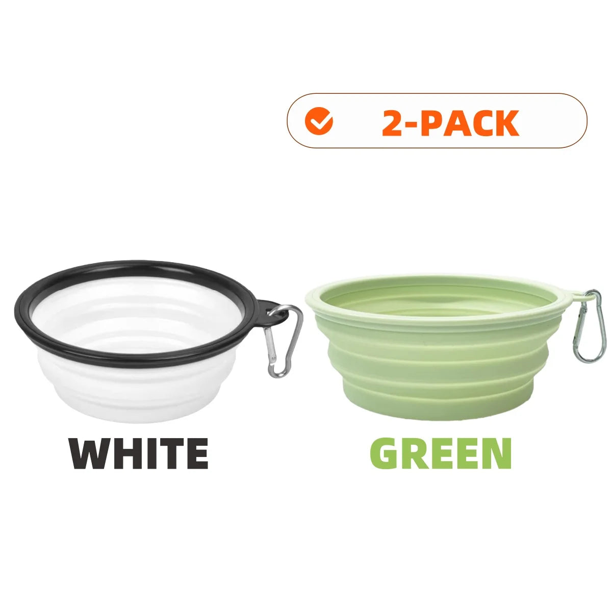 2pcs Collapsible Silicone Pet Bowls