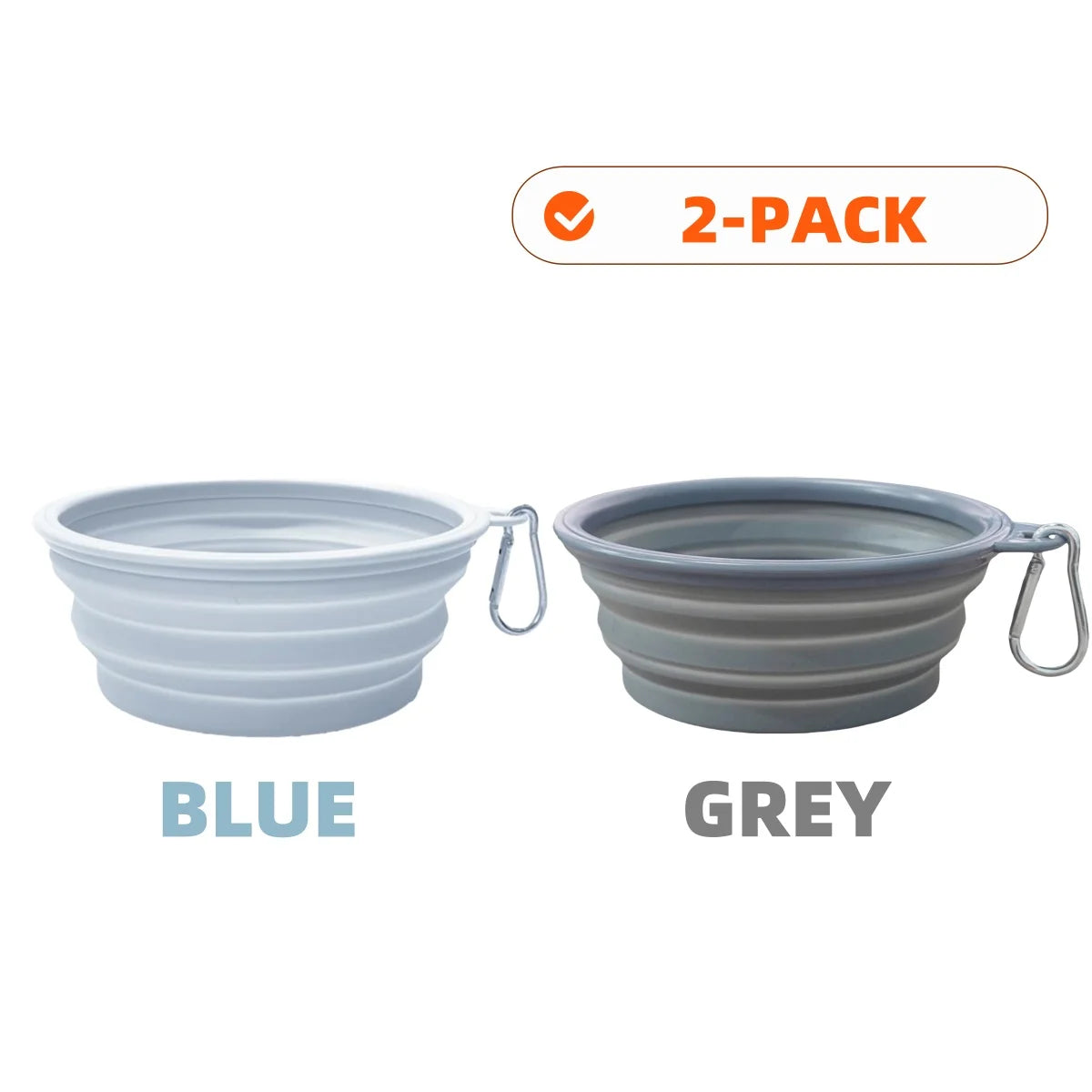 2pcs Collapsible Silicone Pet Bowls