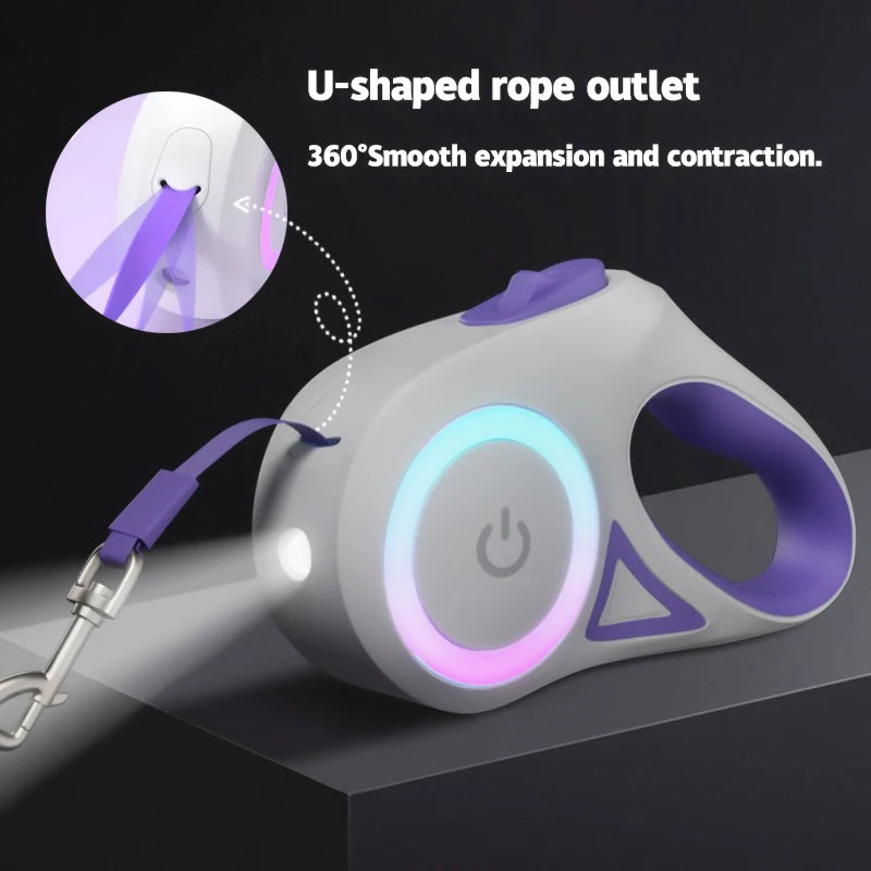 LED Retractable Dog Lead