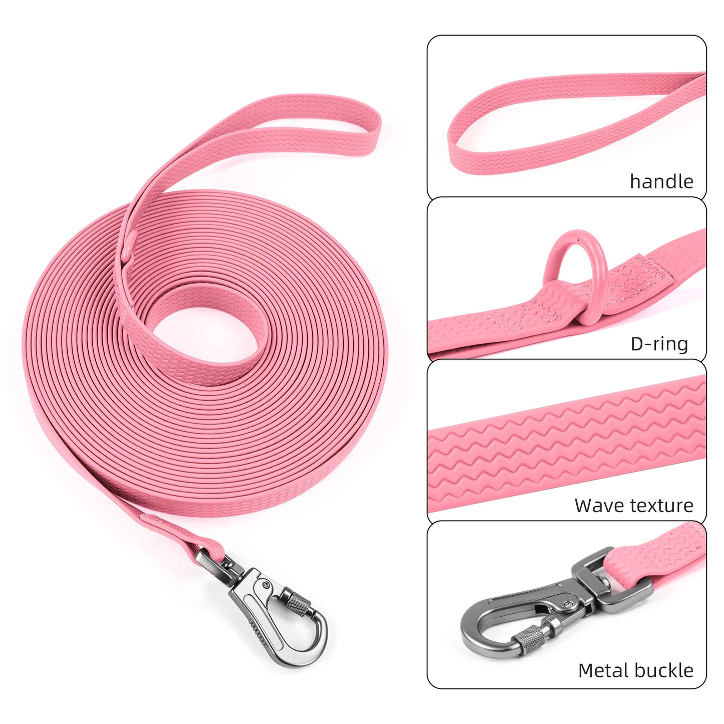 1.8M 3M 5M 10M PVC Dog Leash large dog Medium non-slip Waterproof and easy to clean running dog training Leash long strong
