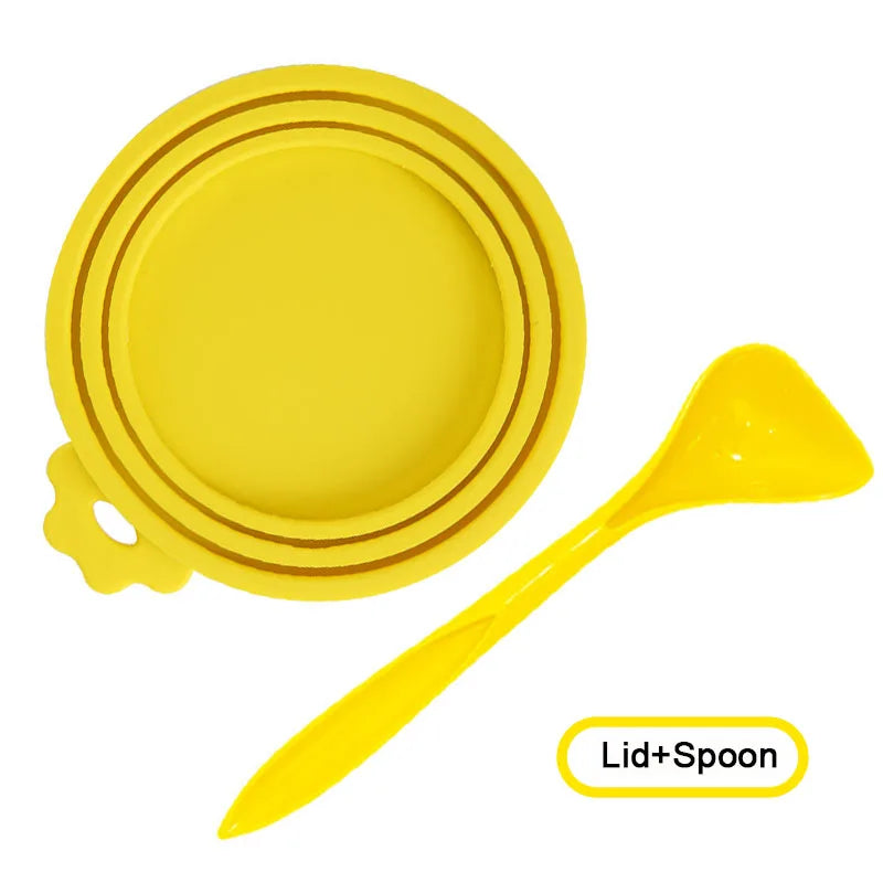 Reusable Pet Food Can Cover & Spoon Set