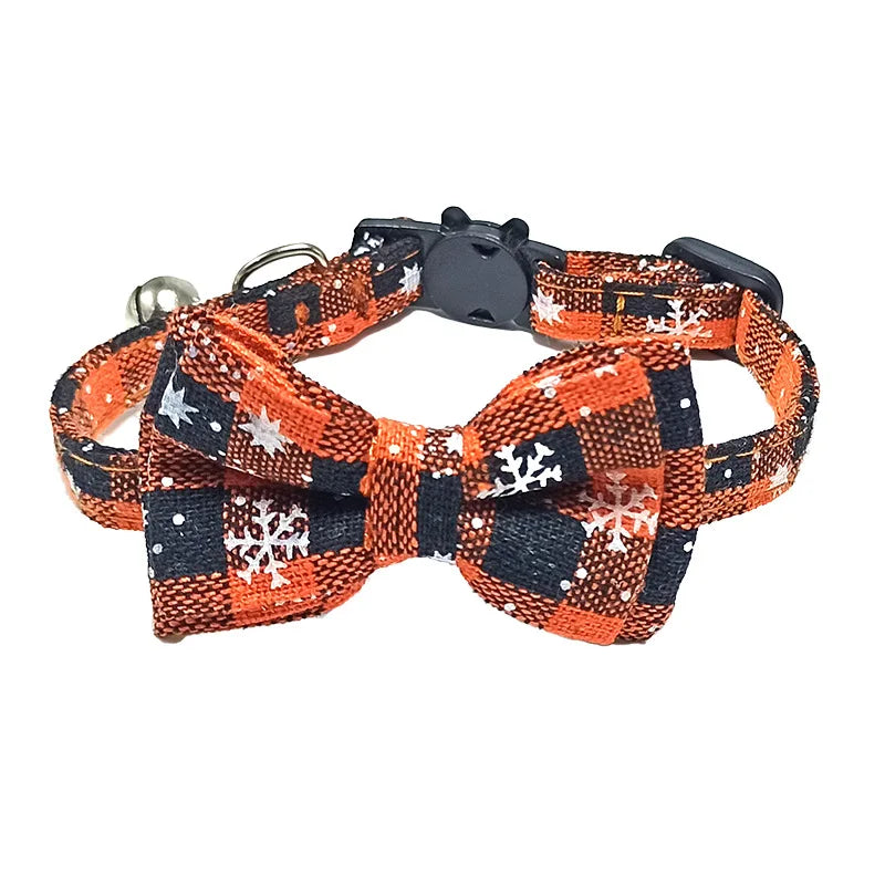 Festive Plaid Cat Collar