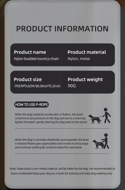 Durable Nylon Woven Pet Collar And Leash Fashion Appearance Nylon Woven Circular Chain for Walking Pet Dogs Training Equipment