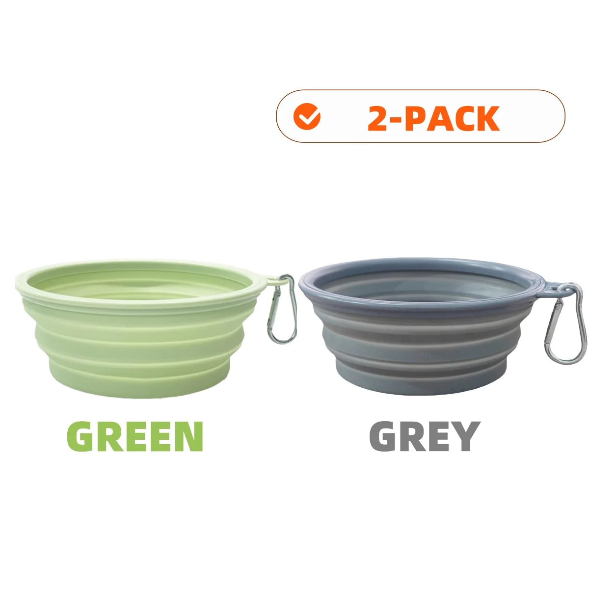 2pcs Collapsible Silicone Pet Bowls