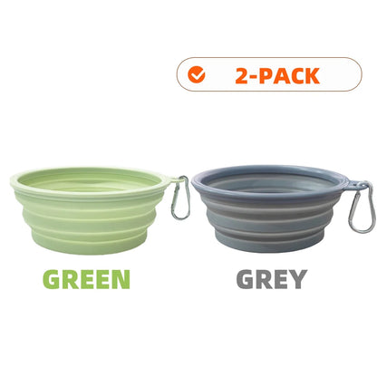 2pcs Collapsible Silicone Pet Bowls