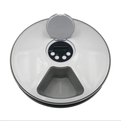 Automatic Feeder Pet Dog Round Timing Feeder 6 Meals 6 Grids Cat Dog Electric Dry Food Dispenser 24 Hours Feed Pet Supplies