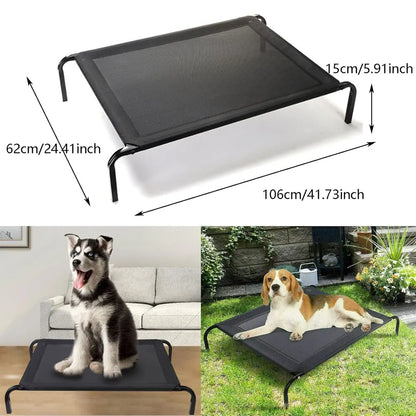 Lucn Anti-Slip Pet Hammock Bed Breathable Mesh Waterproof Raised Dog Cot for Indoor Outdoor Camping Travel Washable Durable