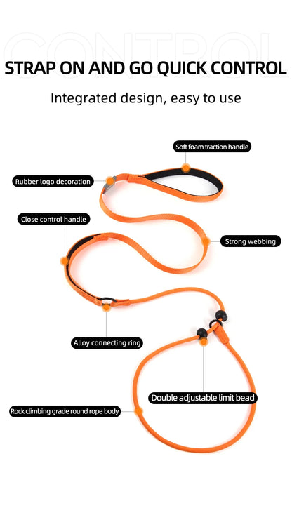 Durable Nylon Woven Pet Collar And Leash Fashion Appearance Nylon Woven Circular Chain for Walking Pet Dogs Training Equipment