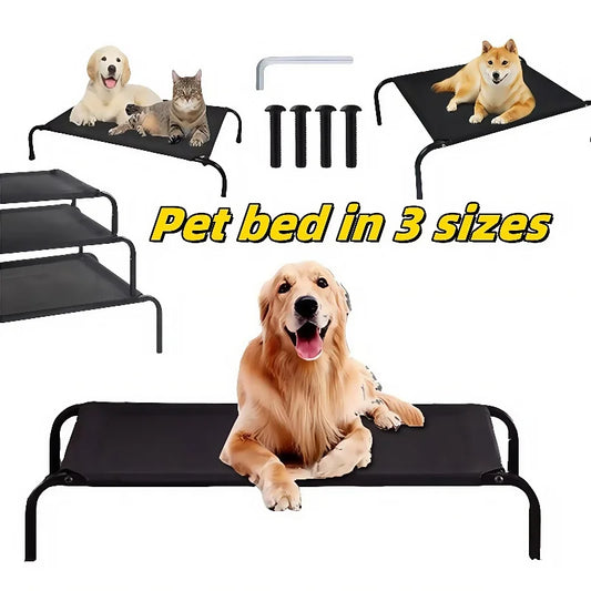 Lucn Anti-Slip Pet Hammock Bed Breathable Mesh Waterproof Raised Dog Cot for Indoor Outdoor Camping Travel Washable Durable