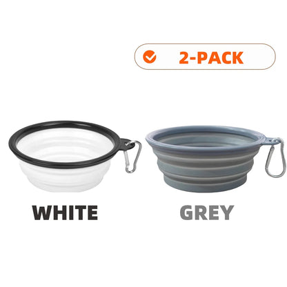 2pcs Collapsible Silicone Pet Bowls