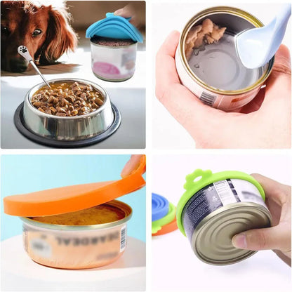 Reusable Pet Food Can Cover & Spoon Set