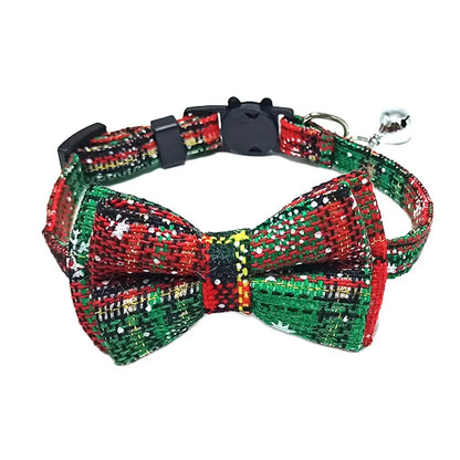 Festive Plaid Cat Collar