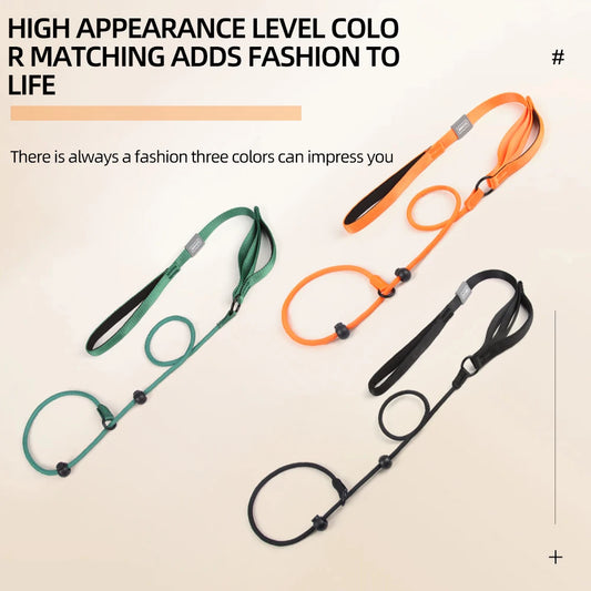 Durable Nylon Woven Pet Collar And Leash Fashion Appearance Nylon Woven Circular Chain for Walking Pet Dogs Training Equipment