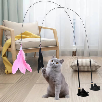 Rainbow Strips Cat Teaser Wand